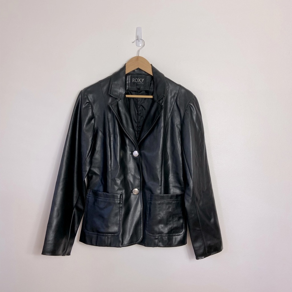 Roxy Pleather Black Jacket